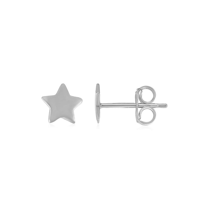 Buy LOVCIA Luxury Sparkling 14K White Gold Star Stud Earrings (6.5mm)