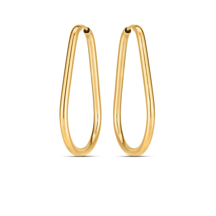 Buy LOVCIA Luxury Timeless 14k Yellow Gold Pear-Shaped Hoop Earrings