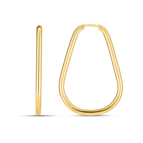 Buy LOVCIA Luxury Timeless 14k Yellow Gold Pear-Shaped Hoop Earrings