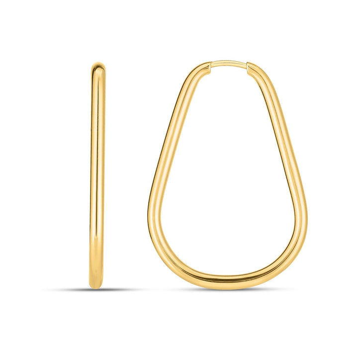 Buy LOVCIA Luxury Timeless 14k Yellow Gold Pear-Shaped Hoop Earrings