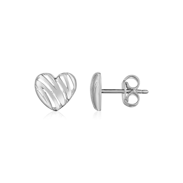 Buy LOVCIA Luxury 14K White Gold Minimalist Scribble Heart Earrings