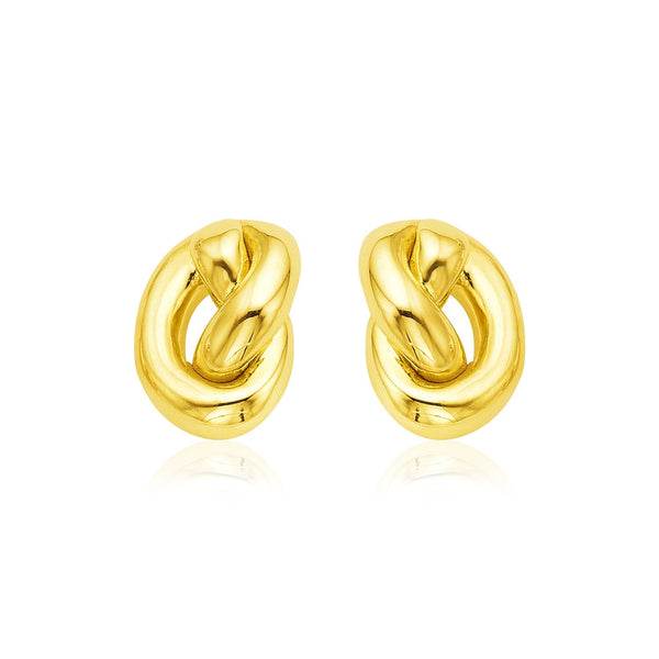 Buy LOVCIA Luxury Radiant 14k Yellow Gold Knot Earrings