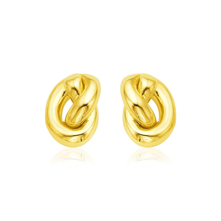 Buy LOVCIA Luxury Radiant 14k Yellow Gold Knot Earrings