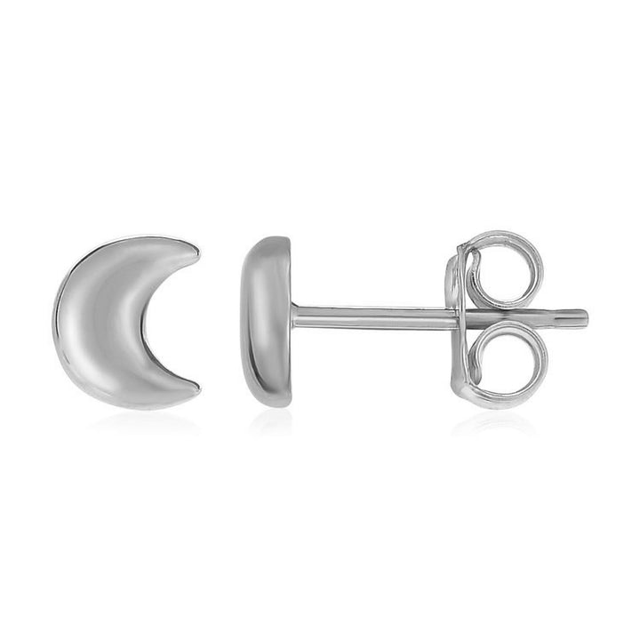 Buy LOVCIA Luxury Radiant 14k White Gold Moon Stud Earrings