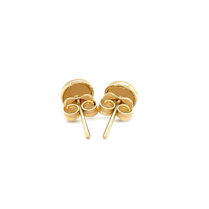 Buy LOVCIA Luxury 14k Yellow Gold Textured Round Stud Earrings