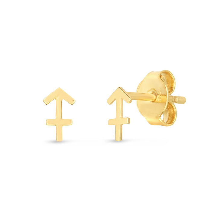 Buy LOVCIA Luxury 14k Yellow Gold Zodiac Sagittarius Earrings