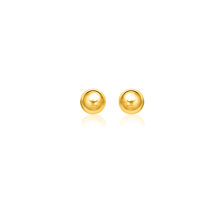 Buy LOVCIA Luxury 8mm 14K Yellow Gold Round Ball Stud Earrings