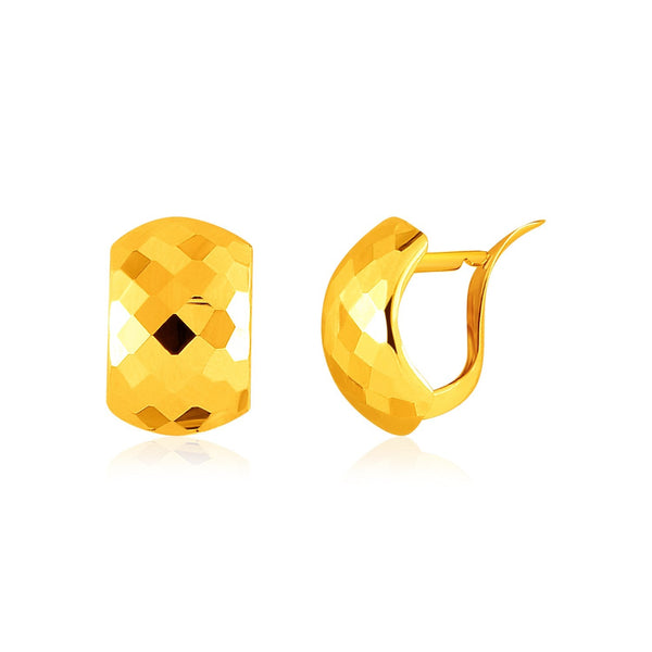 Buy LOVCIA Luxury 14k Gold Textured Geometric Earrings