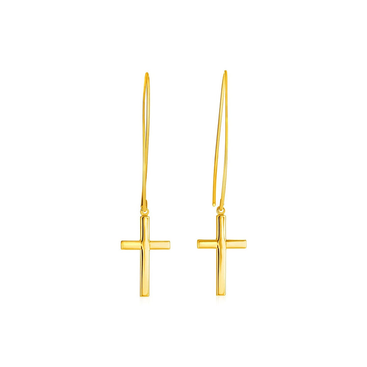 Buy LOVCIA Luxury Classic 14K Gold Cross Dangle Earrings