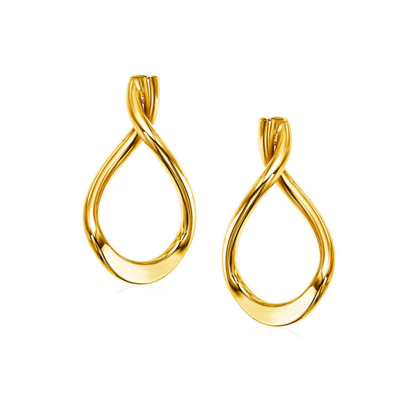 Buy LOVCIA Luxury Glamorous 14k Yellow Gold Teardrop Earrings with Pushback Clasps