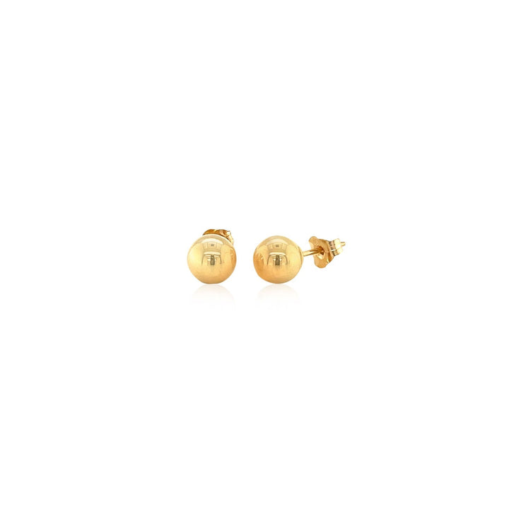 Buy LOVCIA Luxury 6mm 14k Yellow Gold Classic Round Stud Earrings