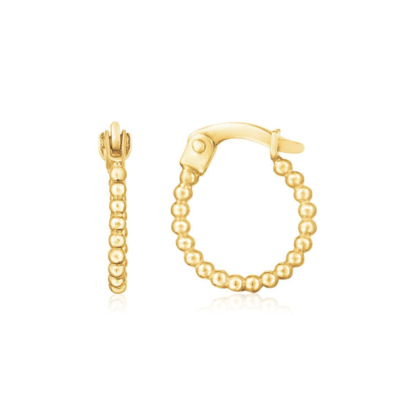 Buy LOVCIA Luxury Glamorous 14K Yellow Gold Textured Hoop Earrings