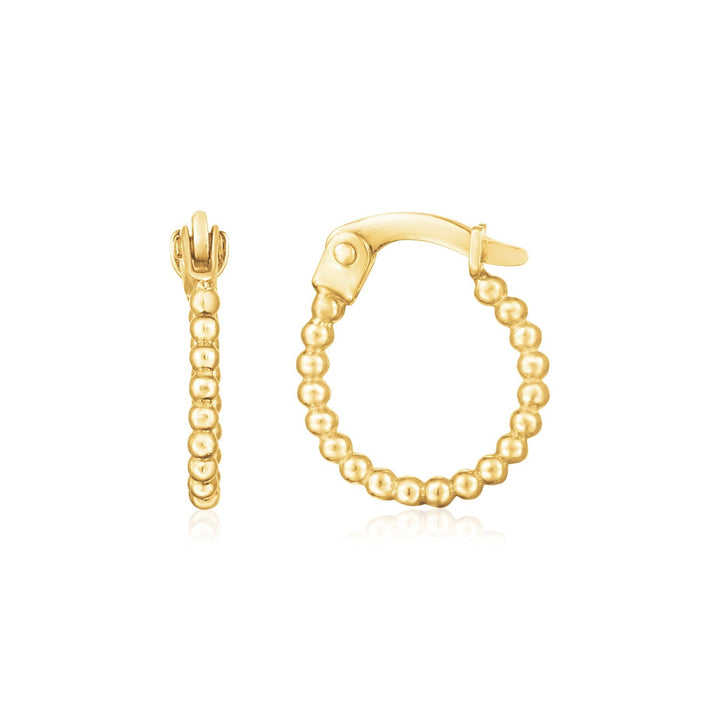 Buy LOVCIA Luxury Glamorous 14K Yellow Gold Textured Hoop Earrings