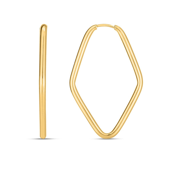 Buy LOVCIA Luxury 14K Yellow Gold Marquise-Shaped Endless Hoop Earrings