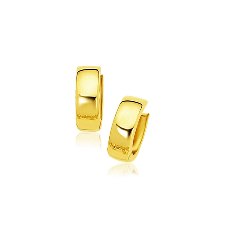 Buy LOVCIA Luxury Elegant 14K Yellow Gold Snap Lock Hoop Earrings