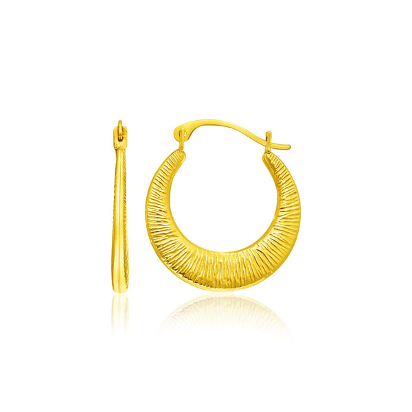 Buy LOVCIA Luxury Sunburst Textured 14K Yellow Gold Hoop Earrings