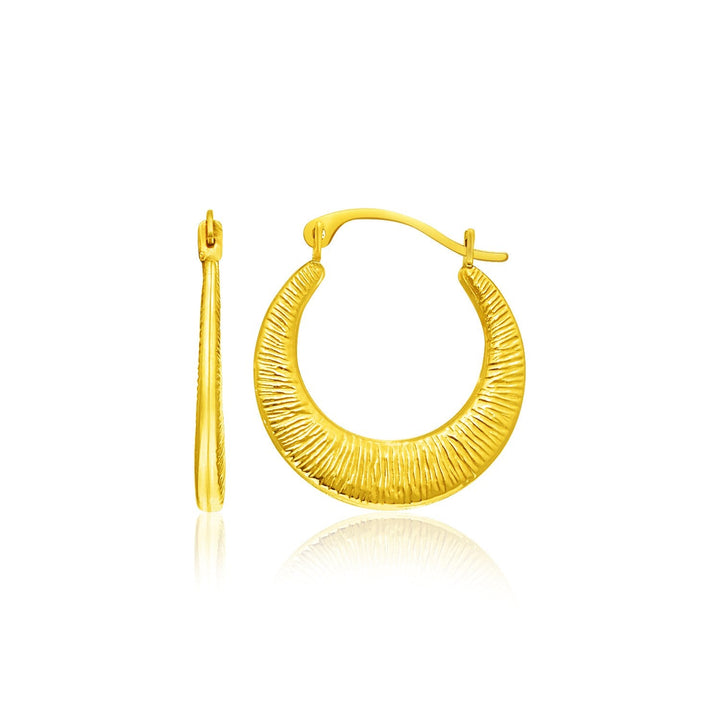 Buy LOVCIA Luxury Sunburst Textured 14K Yellow Gold Hoop Earrings