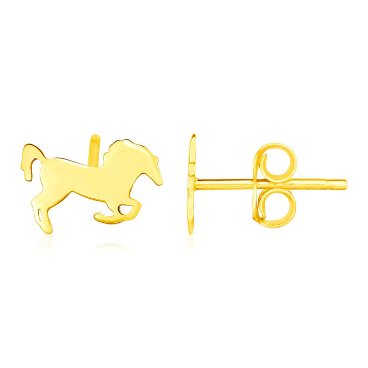 Buy LOVCIA Luxury Elegant 14K Gold Leaping Horse Earrings