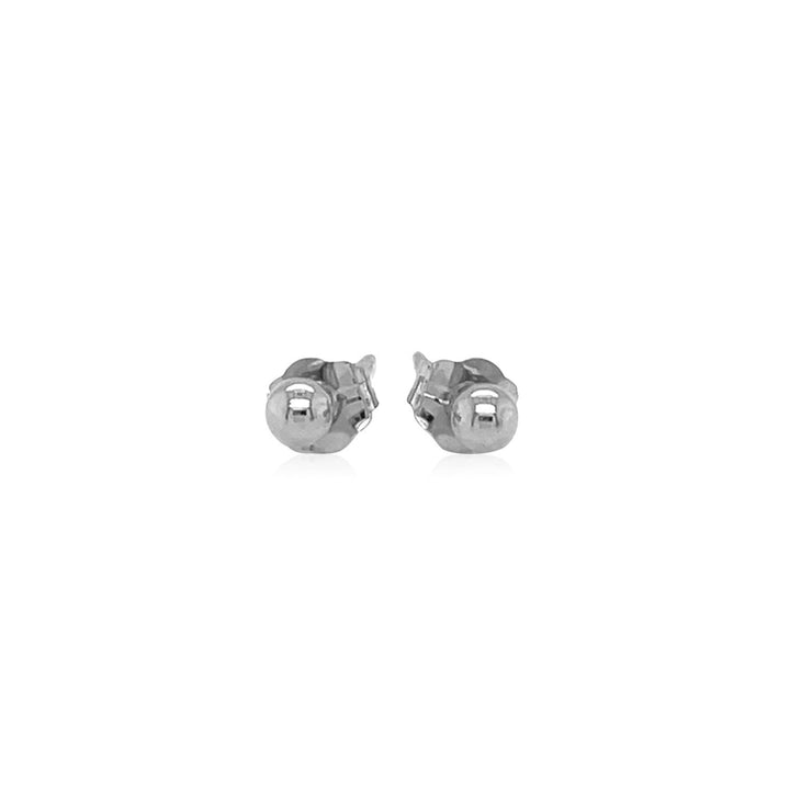 Buy LOVCIA Luxury Elegant 14K White Gold Round Stud Earrings - 3mm