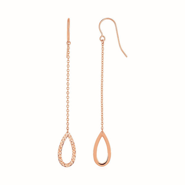 Buy LOVCIA Luxury Dazzling Rose Gold Pear Drop Earrings with Textured Detail