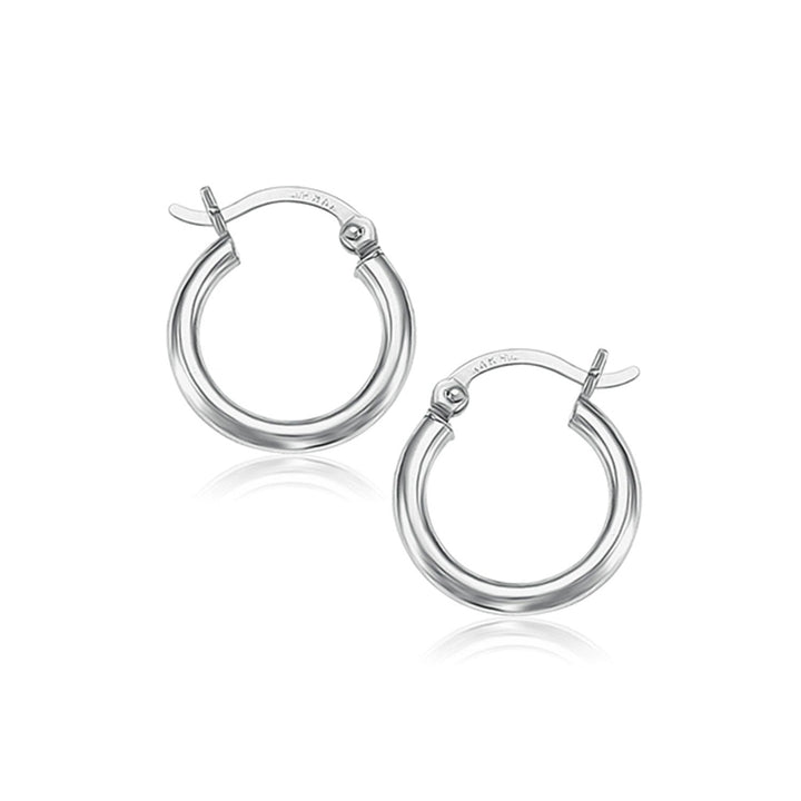 Buy LOVCIA Luxury Radiant 10K White Gold Hoop Earrings with Snap Lock (15mm Diameter)