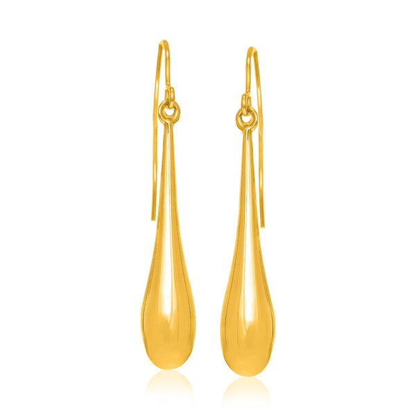 Buy LOVCIA Luxury Glamorous 14k Yellow Gold Elongated Teardrop Dangle Earrings