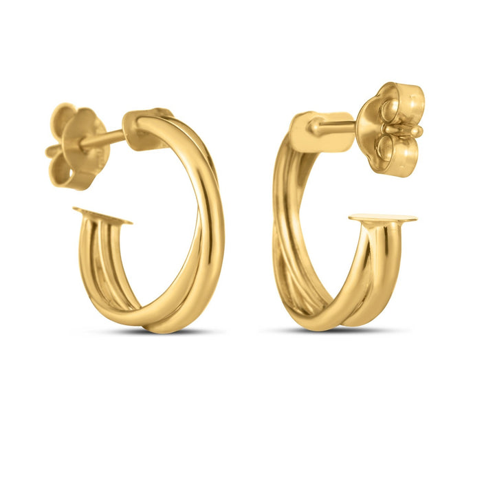 Buy LOVCIA Luxury Classic 14k Gold Crossover Hoop Earrings