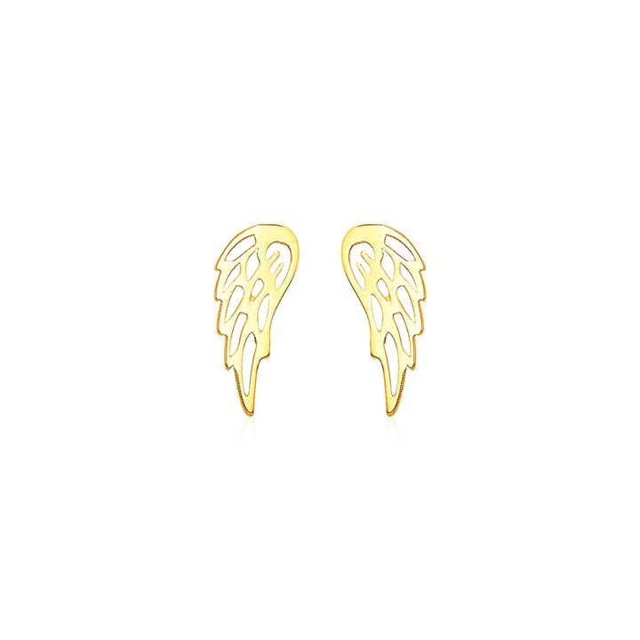 Buy LOVCIA Luxury Charming 14k Yellow Gold Winged Stud Earrings