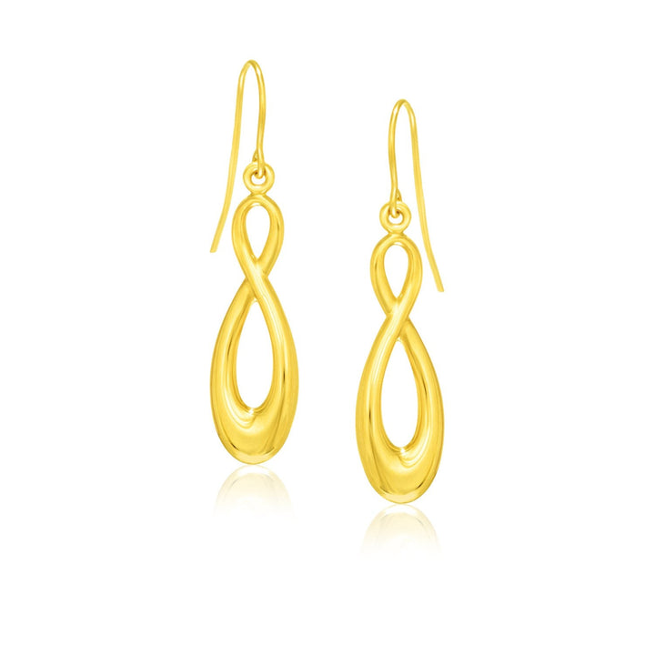 Buy LOVCIA Luxury 14k Yellow Gold Infinity Drop Earrings with French Wire Closure