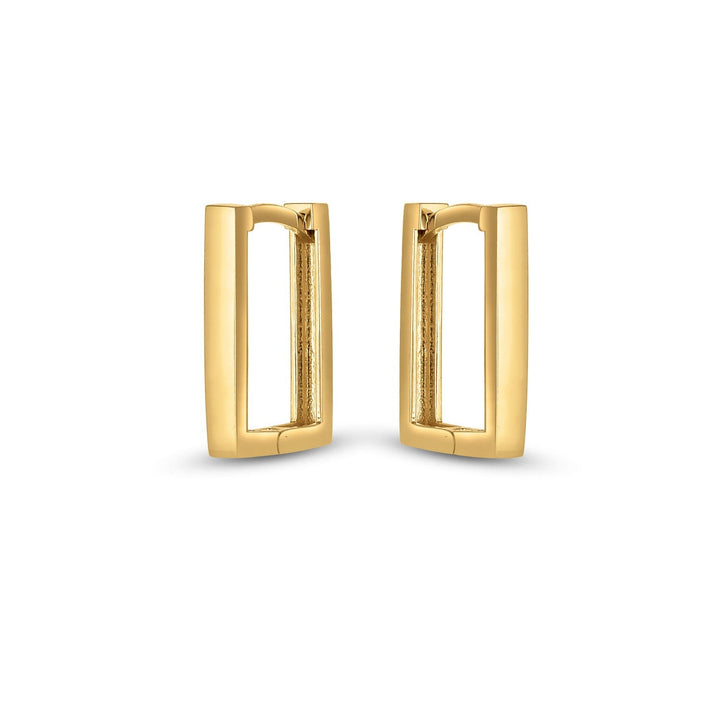 Buy LOVCIA Luxury Classic 14K Gold Rectangular Huggie Earrings