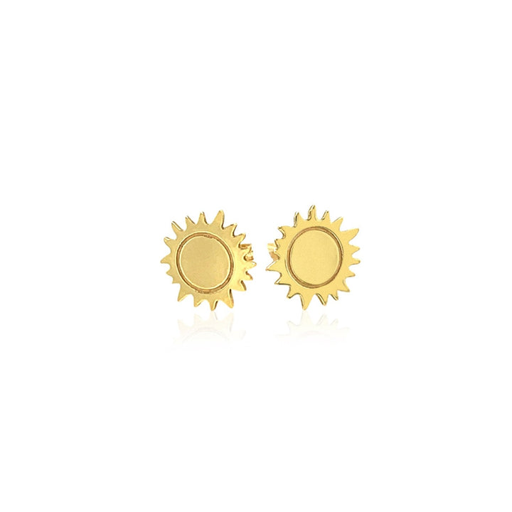 Buy LOVCIA Luxury Radiant 14K Yellow Gold Sunburst Stud Earrings