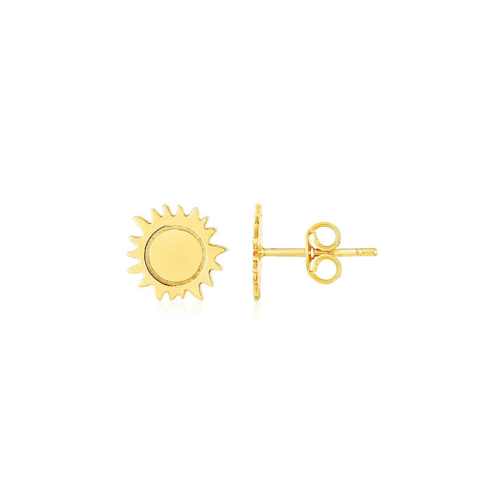 Buy LOVCIA Luxury Radiant 14K Yellow Gold Sunburst Stud Earrings