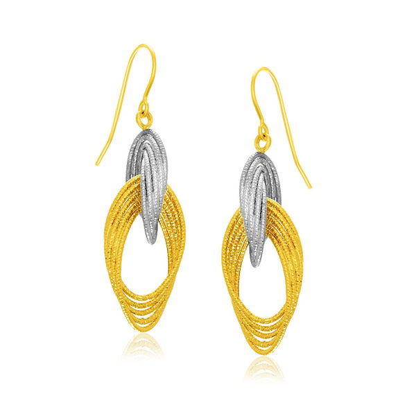 Buy LOVCIA Luxury Two-Tone Gold Interwoven Multi-Row Dangling Earrings