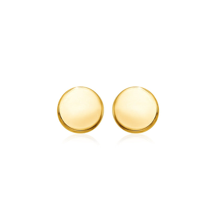 Buy LOVCIA Luxury Dazzling 14k Yellow Gold Circle Post Earrings with Pushback Clasps (5.5mm)