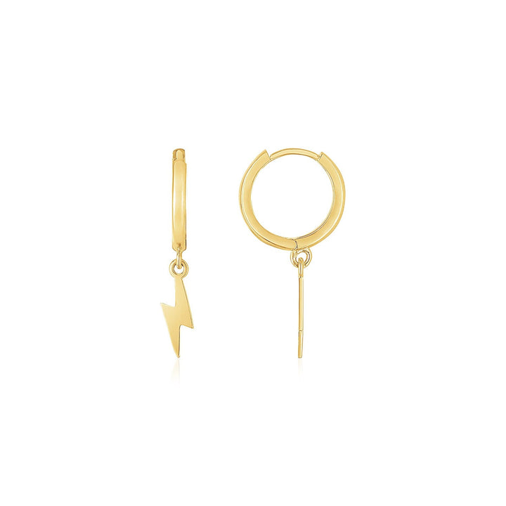 Buy LOVCIA Luxury 14K Gold Lightning Bolt Endless Hoop Earrings