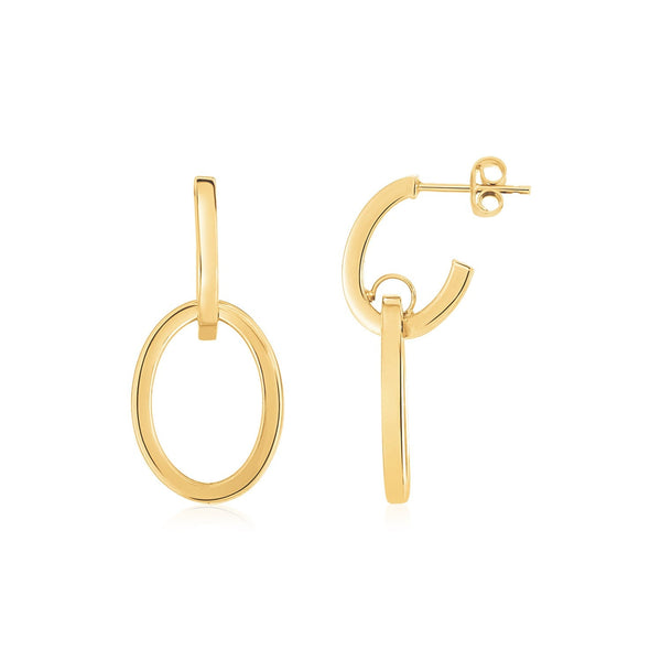 Buy LOVCIA Luxury Glamorous 14K Yellow Gold Interlocking Drop Earrings