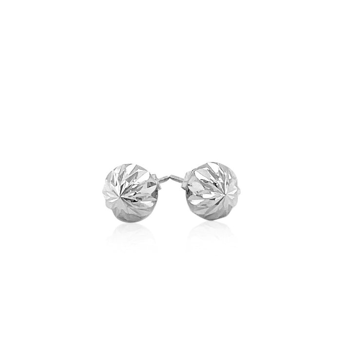 Buy LOVCIA Luxury Dainty 14k White Gold Sunburst Textured Stud Earrings (6mm)