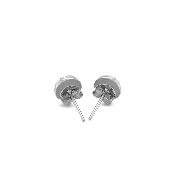 Buy LOVCIA Luxury Dainty 14k White Gold Sunburst Textured Stud Earrings (6mm)