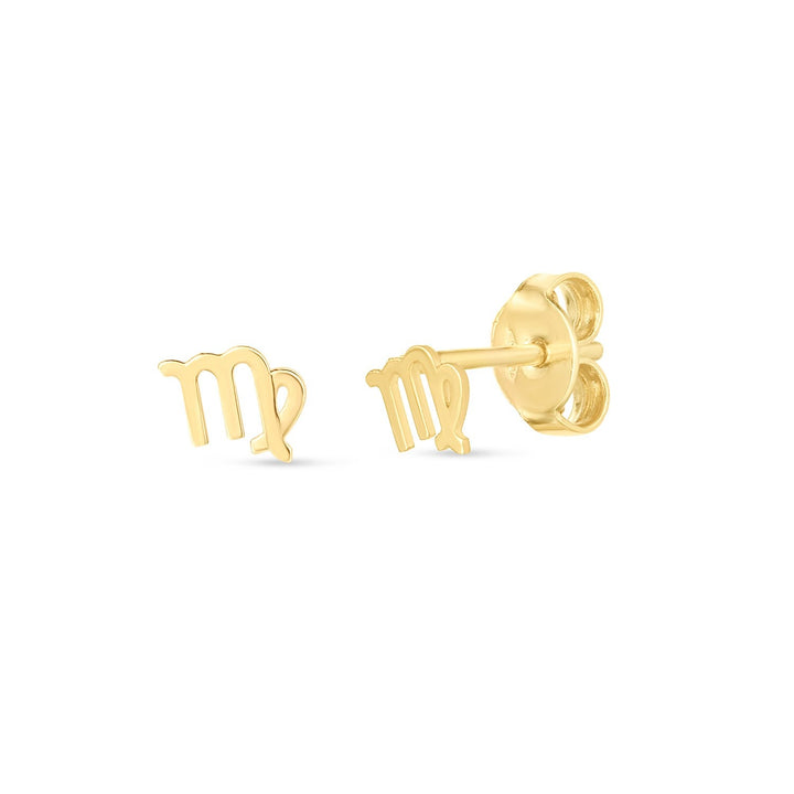 Buy LOVCIA Luxury 14k Gold Virgo Zodiac Stud Earrings