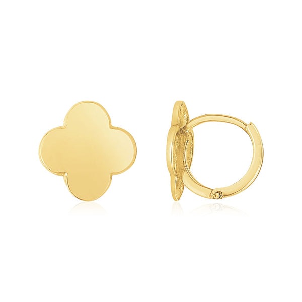 Buy LOVCIA Luxury 14K Yellow Gold High Polish Clover Earrings