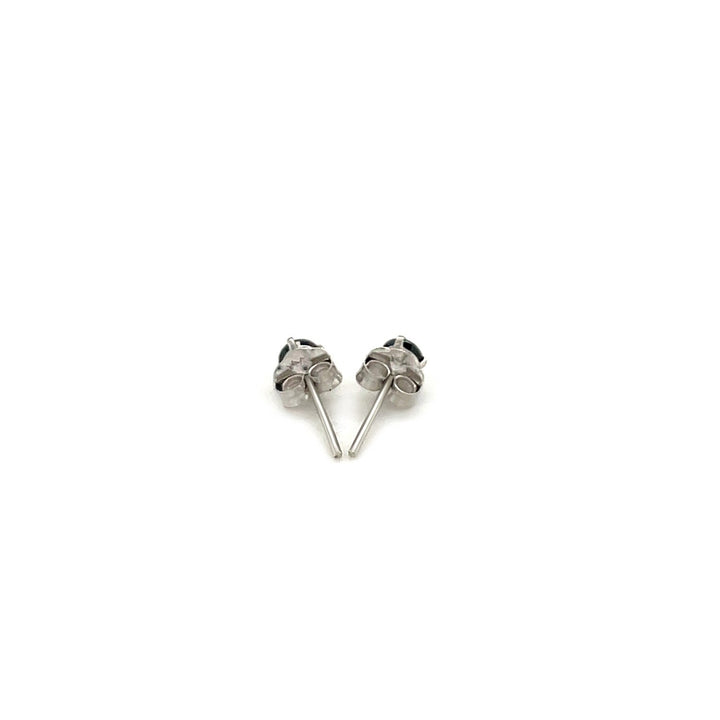 Buy LOVCIA Luxury 14k White Gold Black Cubic Zirconia Round Stud Earrings - 3mm