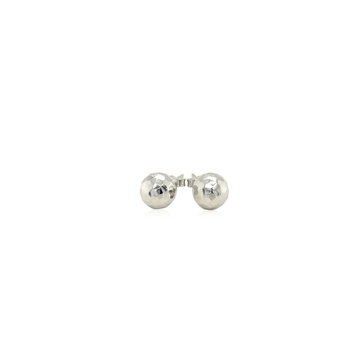 Buy LOVCIA Luxury Glamorous 14k White Gold Faceted Ball Stud Earrings (7mm)