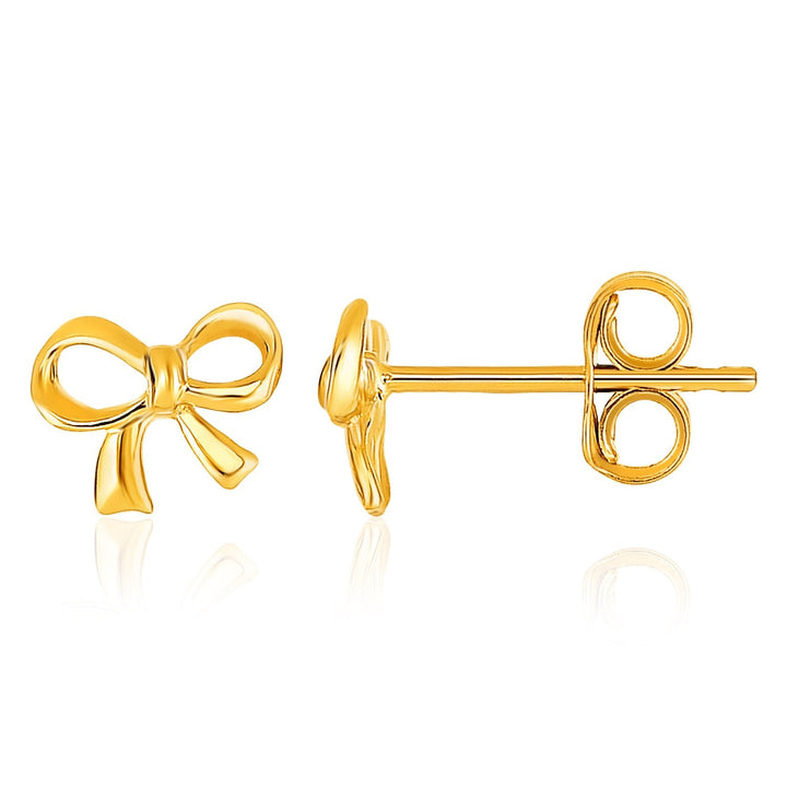 Buy LOVCIA Luxury Dazzling 14k Yellow Gold Bow Knot Stud Earrings