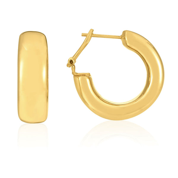 Buy LOVCIA Luxury Radiant 14k Yellow Gold Omega C-Hoop Earrings