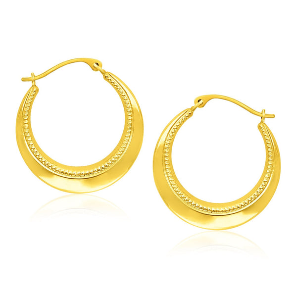 Buy LOVCIA Luxury Glamorous 14k Yellow Gold Textured Rope Hoop Earrings