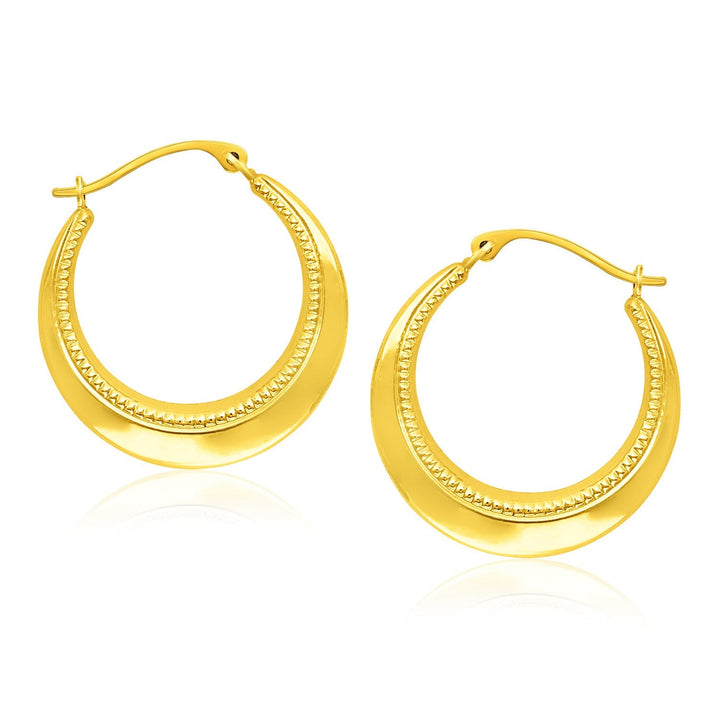 Buy LOVCIA Luxury Glamorous 14k Yellow Gold Textured Rope Hoop Earrings