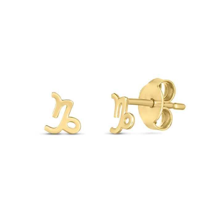 Buy LOVCIA Luxury 14k Yellow Gold Zodiac Capricorn Earrings