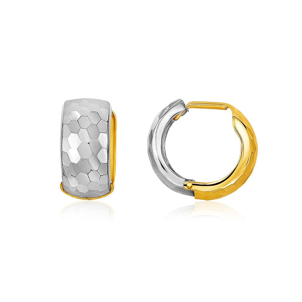 Lovcia Luxury Elegant 14k Two-Tone Gold Interlaced Geometric Hoop Earrings-Earrings-Two-Tone Gold-Two-Tone Gold