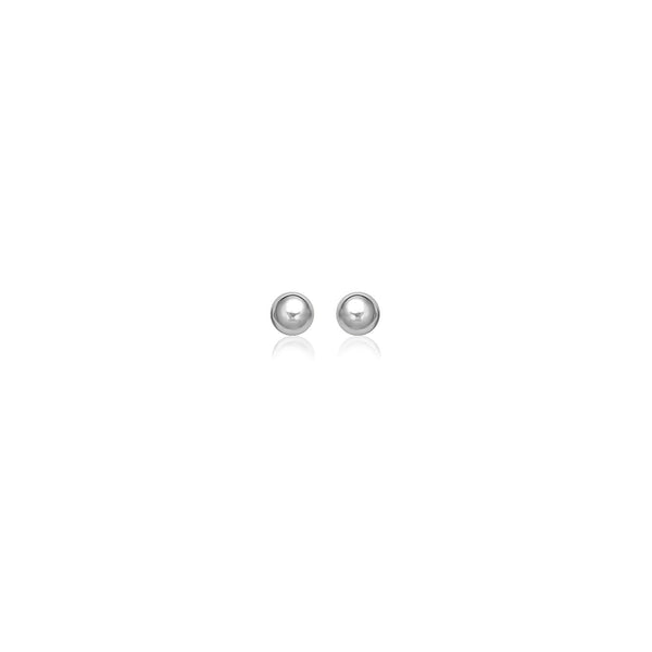 Lovcia Luxury Elegant 14K White Gold Round Stud Earrings - 3mm-Earrings-White Gold-White Gold