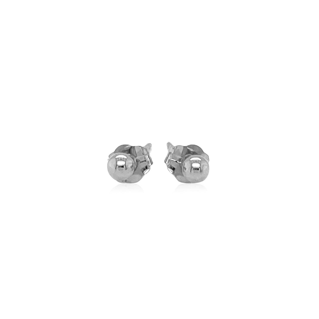 Lovcia Luxury Elegant 14K White Gold Round Stud Earrings - 3mm-Earrings-White Gold-White Gold